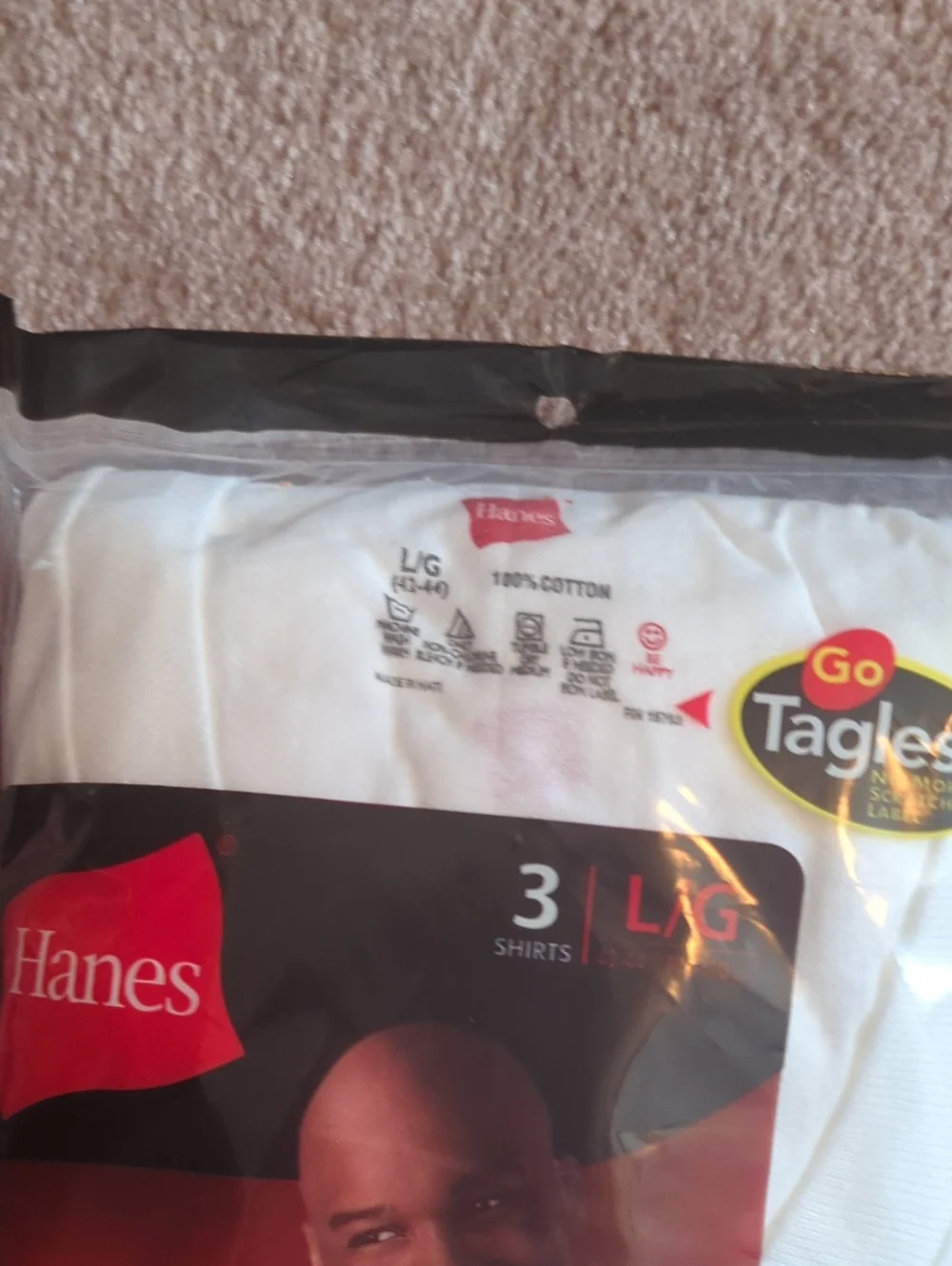 Hanes White 3Pack V-NeckUndershirts L/SALE